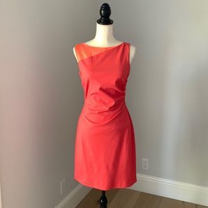 Ellie Tahari sleeveless coral sheath dress